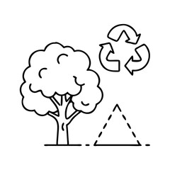 heart shaped tree icon, heart shaped tree line art - simple line art of heart shaped tree, perfect for heart shaped tree logos and icons
