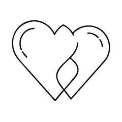 heart split in two halves icon, heart split in two halves line art - simple line art of heart split in two halves, perfect for heart split in two halves logos and icons