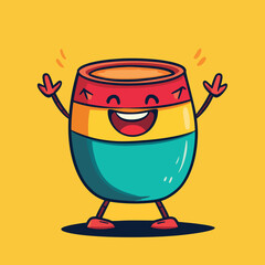 cartoon Conga no details solid background bright