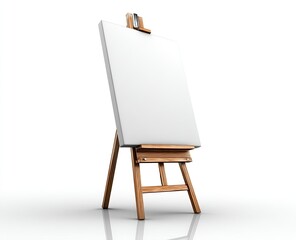Empty easel with blank canvas