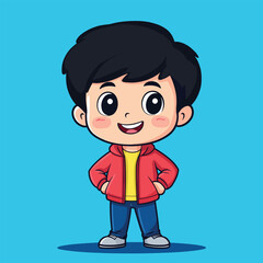 cute Actress boy mascot pfp cartoon no details solid background bright