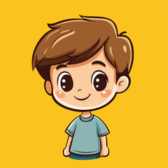cute Actress boy mascot pfp cartoon no details solid background bright