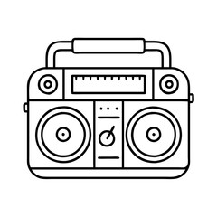 hip hop boom box icon, hip hop boom box line art - simple line art of hip hop boom box, perfect for hip hop boom box logos and icons
