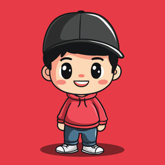 cute Actress boy mascot pfp cartoon no details solid background bright