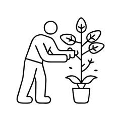 holding a plant growth icon, holding a plant growth line art - simple line art of holding a plant growth, perfect for holding a plant growth logos and icons