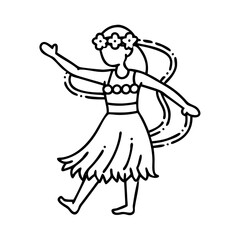 hula dancer icon, hula dancer line art - simple line art of hula dancer, perfect for hula dancer logos and icons