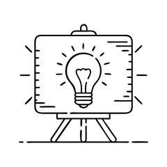 idea board icon, idea board line art - simple line art of idea board, perfect for idea board logos and icons