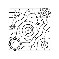 interstellar map icon, interstellar map line art - simple line art of interstellar map, perfect for interstellar map logos and icons