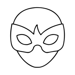 kid friendly superhero mask icon, kid friendly superhero mask line art - simple line art of kid friendly superhero mask, perfect for kid friendly superhero mask logos and icons