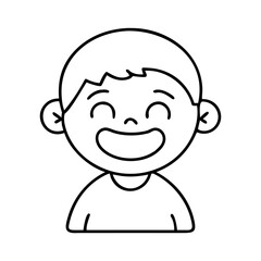 kid with big smile icon, kid with big smile line art - simple line art of kid with big smile, perfect for kid with big smile logos and icons