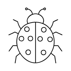 ladybug icon, ladybug line art - simple line art of ladybug, perfect for ladybug logos and icons