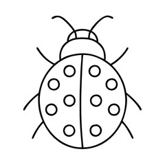 ladybug icon, ladybug line art - simple line art of ladybug, perfect for ladybug logos and icons