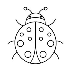 ladybug icon, ladybug line art - simple line art of ladybug, perfect for ladybug logos and icons