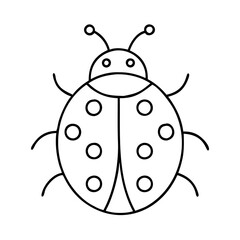 ladybug icon, ladybug line art - simple line art of ladybug, perfect for ladybug logos and icons