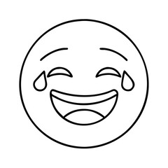 laughing emoji icon, laughing emoji line art - simple line art of laughing emoji, perfect for laughing emoji logos and icons