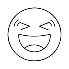 laughing emoji icon, laughing emoji line art - simple line art of laughing emoji, perfect for laughing emoji logos and icons