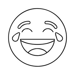 laughing friends emoji icon, laughing friends emoji line art - simple line art of laughing friends emoji, perfect for laughing friends emoji logos and icons