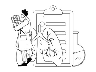 Medical characters fighting the epidemic flat vector concept operation hand drawn illustration
