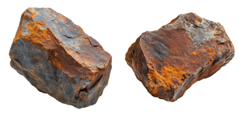 Natural Weathered Rock Formation with Distinct Textures and Colors