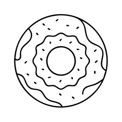 maple glazed doughnut icon, maple glazed doughnut line art - simple line art of maple glazed doughnut, perfect for maple glazed doughnut logos and icons