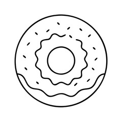 maple glazed doughnut icon, maple glazed doughnut line art - simple line art of maple glazed doughnut, perfect for maple glazed doughnut logos and icons