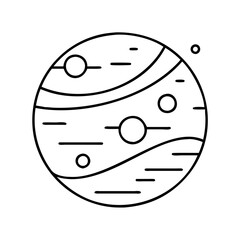 mars planet icon, mars planet line art - simple line art of mars planet, perfect for mars planet logos and icons