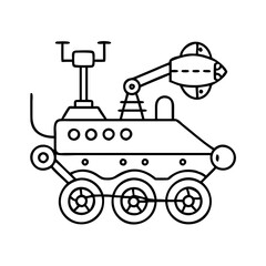 mars rover icon, mars rover line art - simple line art of mars rover, perfect for mars rover logos and icons