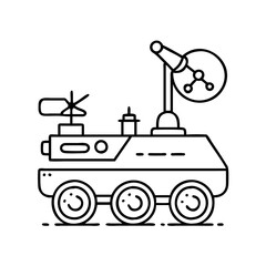 mars rover icon, mars rover line art - simple line art of mars rover, perfect for mars rover logos and icons