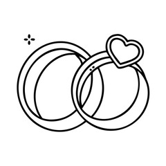 matching rings icon, matching rings line art - simple line art of matching rings, perfect for matching rings logos and icons