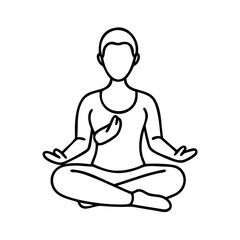 meditation pose icon, meditation pose line art - simple line art of meditation pose, perfect for meditation pose logos and icons