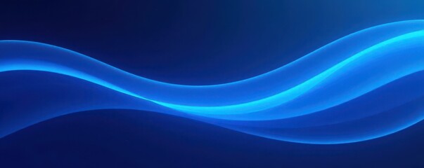Obraz premium Glowing blue streaks, dynamic curves on a deep blue abstract background, swirl, glowing