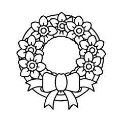 memorial wreath icon, memorial wreath line art - simple line art of memorial wreath, perfect for memorial wreath logos and icons