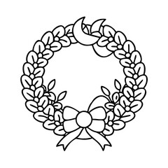 memorial wreath icon, memorial wreath line art - simple line art of memorial wreath, perfect for memorial wreath logos and icons