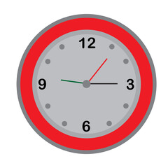 9:15 clock on white background