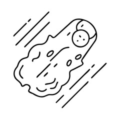 meteorite fragment icon, meteorite fragment line art - simple line art of meteorite fragment, perfect for meteorite fragment logos and icons