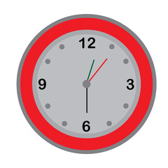 Time 12:30 clock on white background
