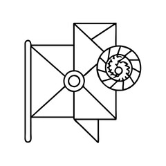 mexican flag pinwheel icon, mexican flag pinwheel line art - simple line art of mexican flag pinwheel, perfect for mexican flag pinwheel logos and icons