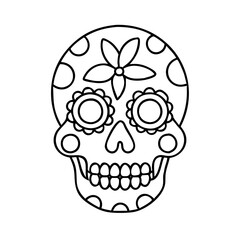 mexican skull sugar skull icon, mexican skull sugar skull line art - simple line art of mexican skull sugar skull, perfect for mexican skull sugar skull logos and icons