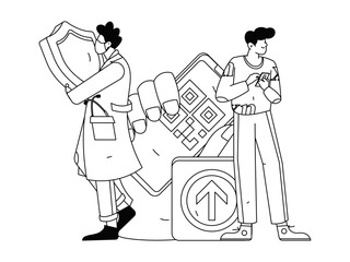 Medical characters fighting the epidemic flat vector concept operation hand drawn illustration
