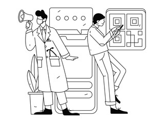 Medical characters fighting the epidemic flat vector concept operation hand drawn illustration
