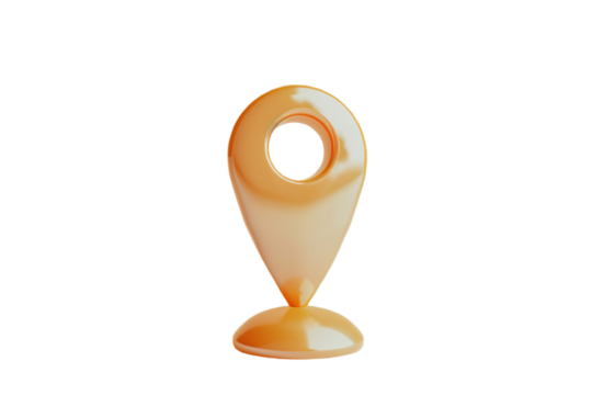 Pin Location 3D Render Isolated on Transparent Background