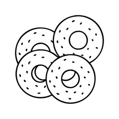 mini doughnuts icon, mini doughnuts line art - simple line art of mini doughnuts, perfect for mini doughnuts logos and icons