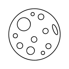moon with craters icon, moon with craters line art - simple line art of moon with craters, perfect for moon with craters logos and icons