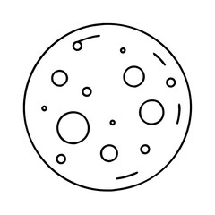 moon with craters icon, moon with craters line art - simple line art of moon with craters, perfect for moon with craters logos and icons