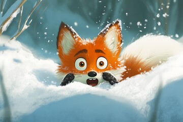 fox in the snow