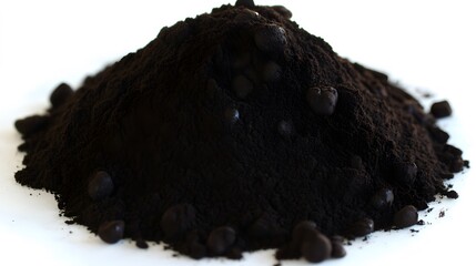 Ground Coffee Beans Pile Heap Dark Brown Powder