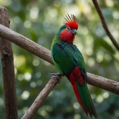 Obraz premium Quetzal bird on piece of wood