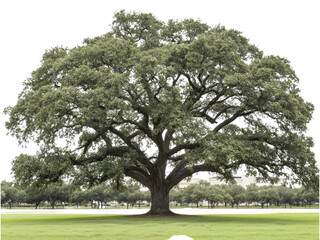 Majestic Live Oak Tree in a Lush Green Park Setting Awe-Inspiring Nature Photography