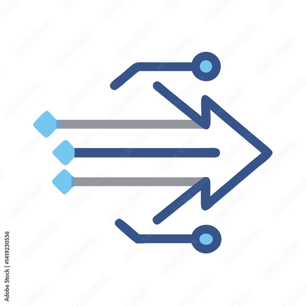 Poster Arrow with Digital Path Icon Representing Data Flow and Digital Transformation