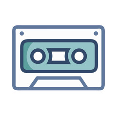 Naklejka premium Audio Cassette Icon Representing Retro Sound Storage and Music Playback